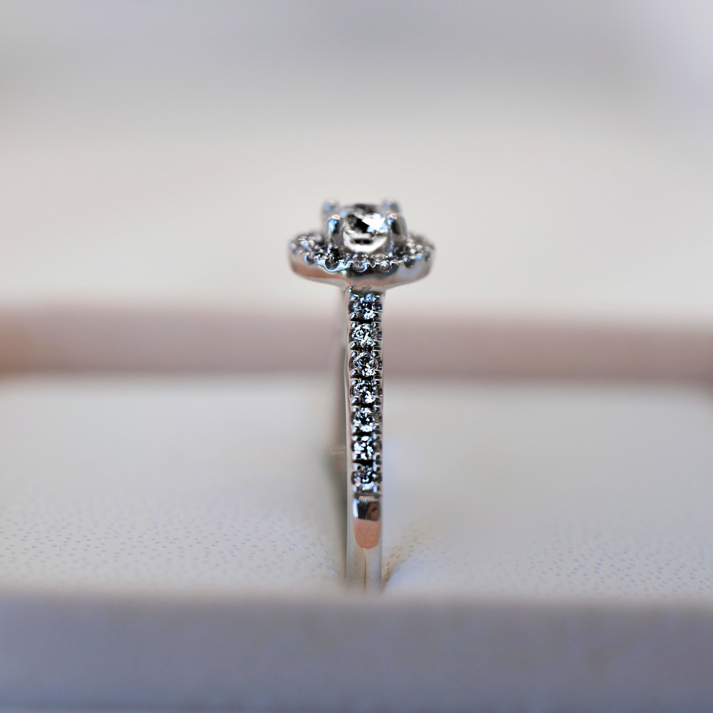 Round Pavé Engagement Ring