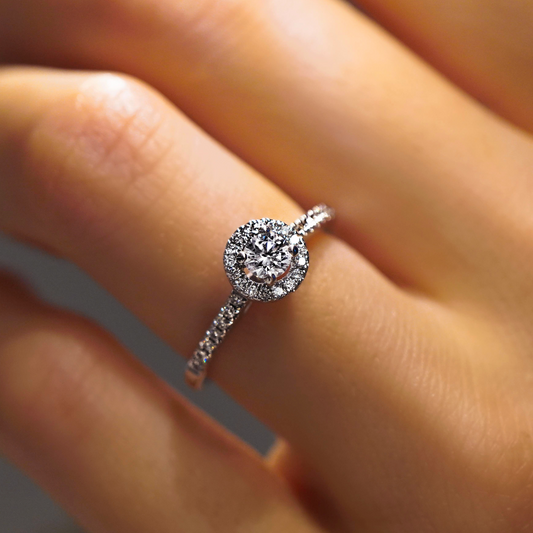 Round Pavé Engagement Ring