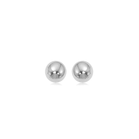 Classic 8mm 14k White Gold Ball Stud Earrings