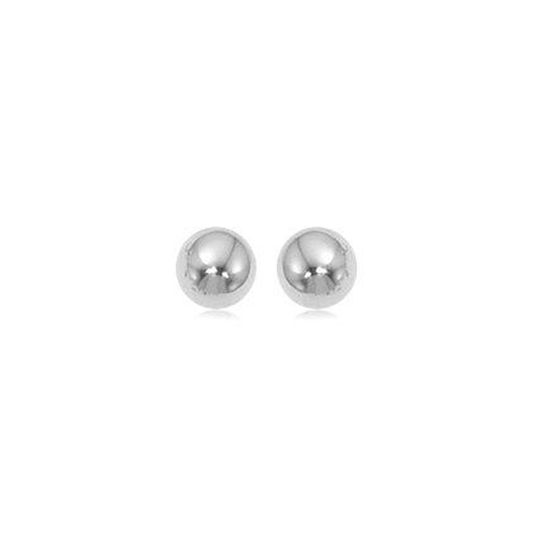 Classic 14k White Gold 6mm Ball Stud Earrings